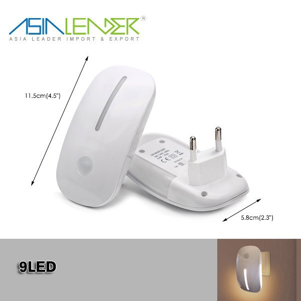 Hallway Light Sensor Plug Socket LED Night Light Plug In