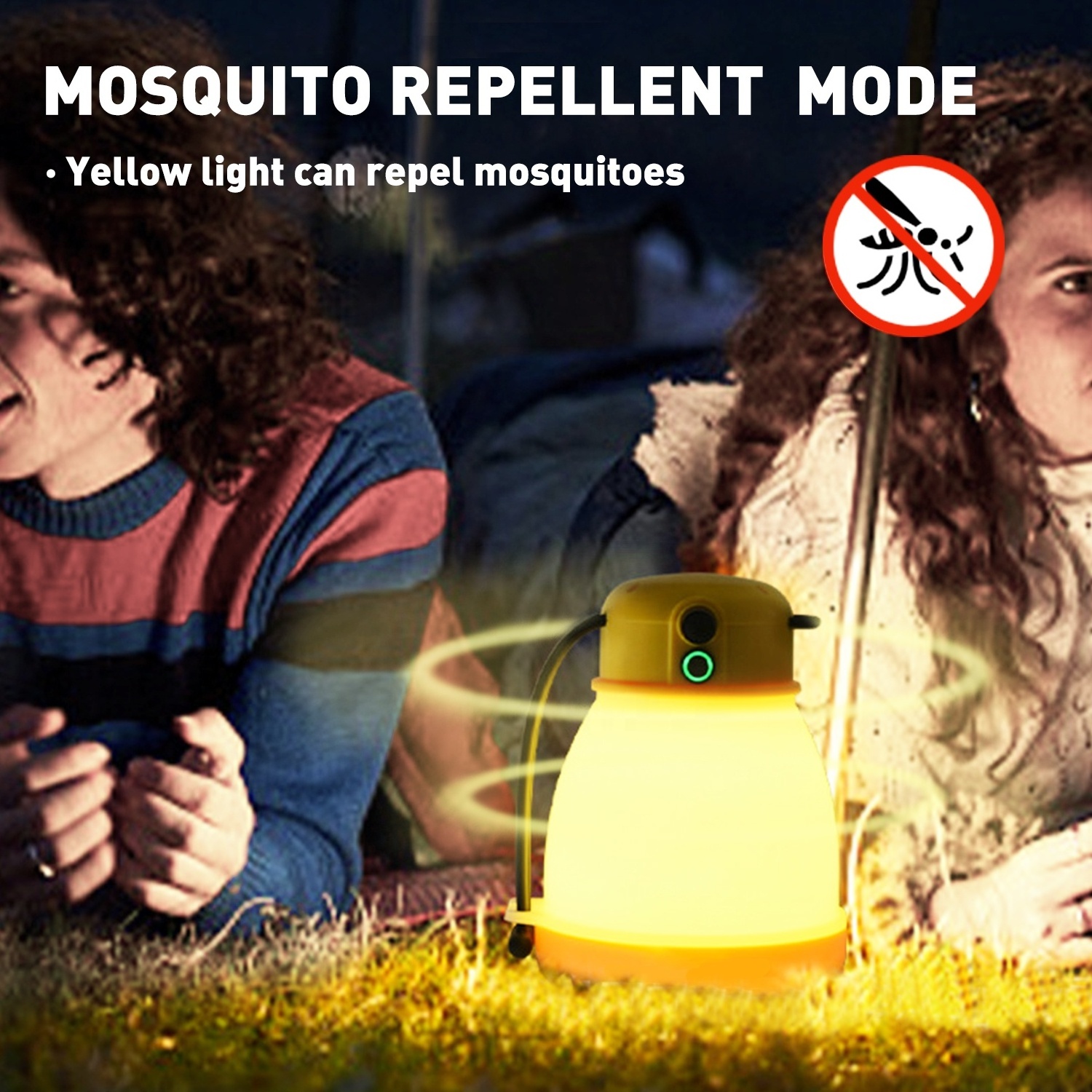 USB Rechargeable Camping Lantern with Mosquito Repellent - Portable Light and Bug Protection