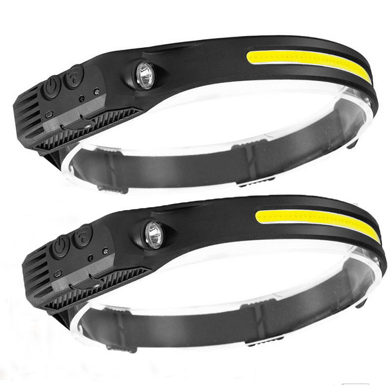 Rechargeable COB 230 headlamp Wide Beam Motion Sensor led fishing working camping headlight