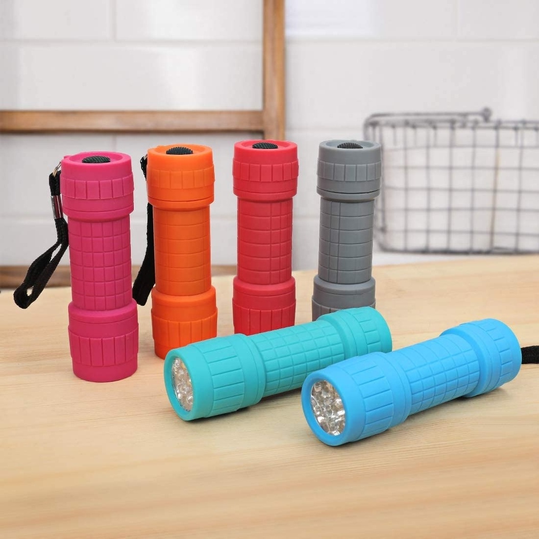 Mini Flashlight Set Colorful torch lights COB 9 LED EDC Flashlight Gifts Promotions