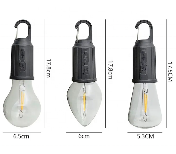 Outdoor Vintage LED Camping Light USB Rechargeable Emergency Light Bulb Camping Tent Lantern Waterproof