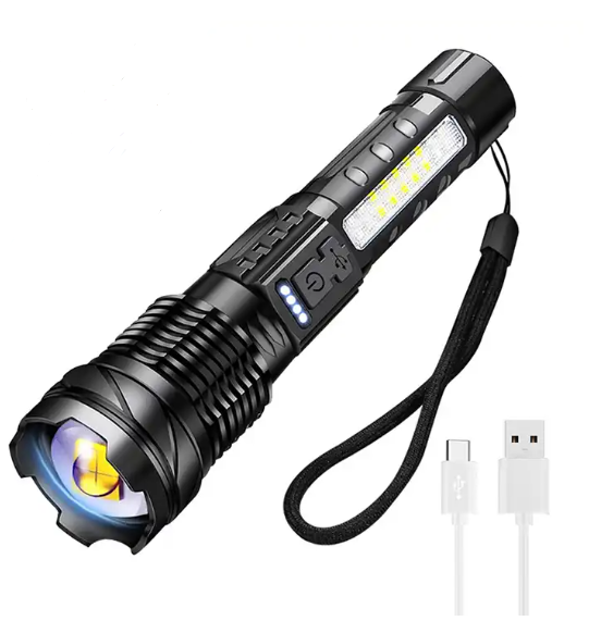 High Intensity 20000 Lumens Rechargeable LED Flashlight Zoom Focus Hand Torch Power Display