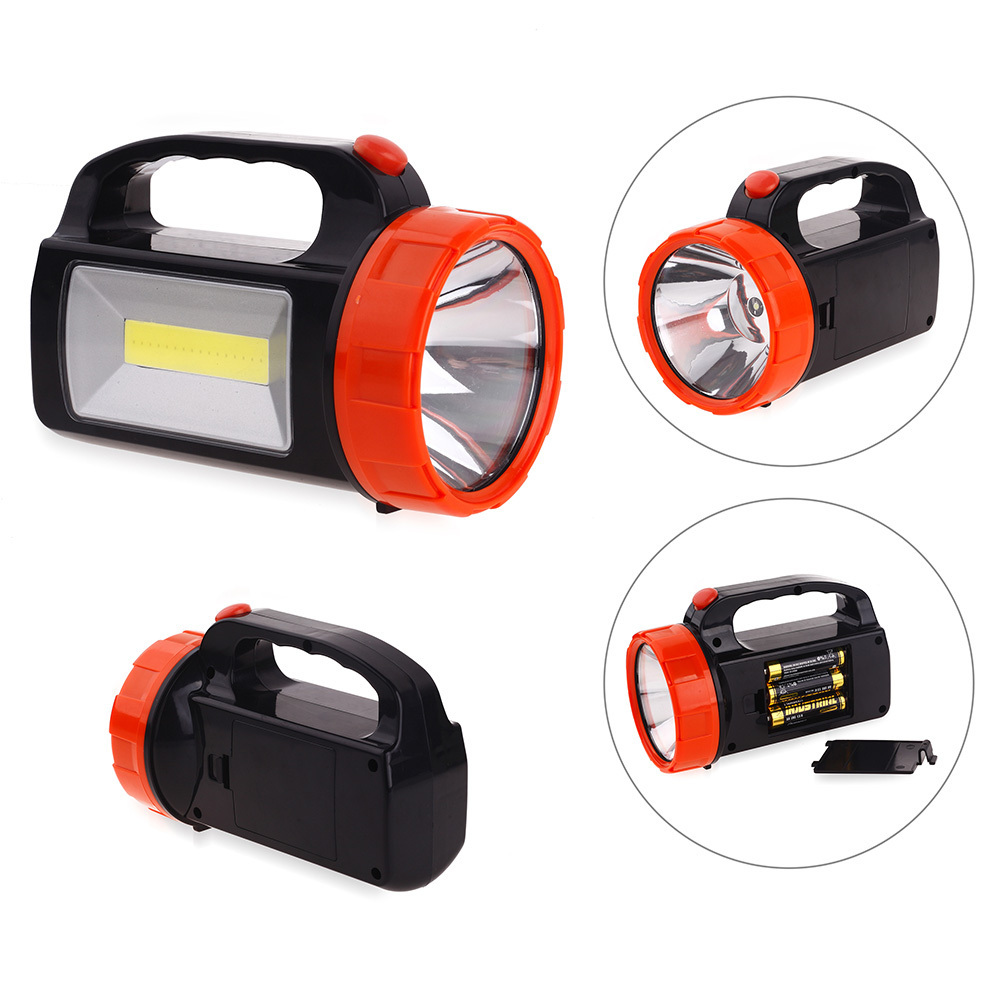 150 LM F8+2W COB Battery-powered Spotlight with Handle and Sidelight, Lightweight for Outdoors Searchlight