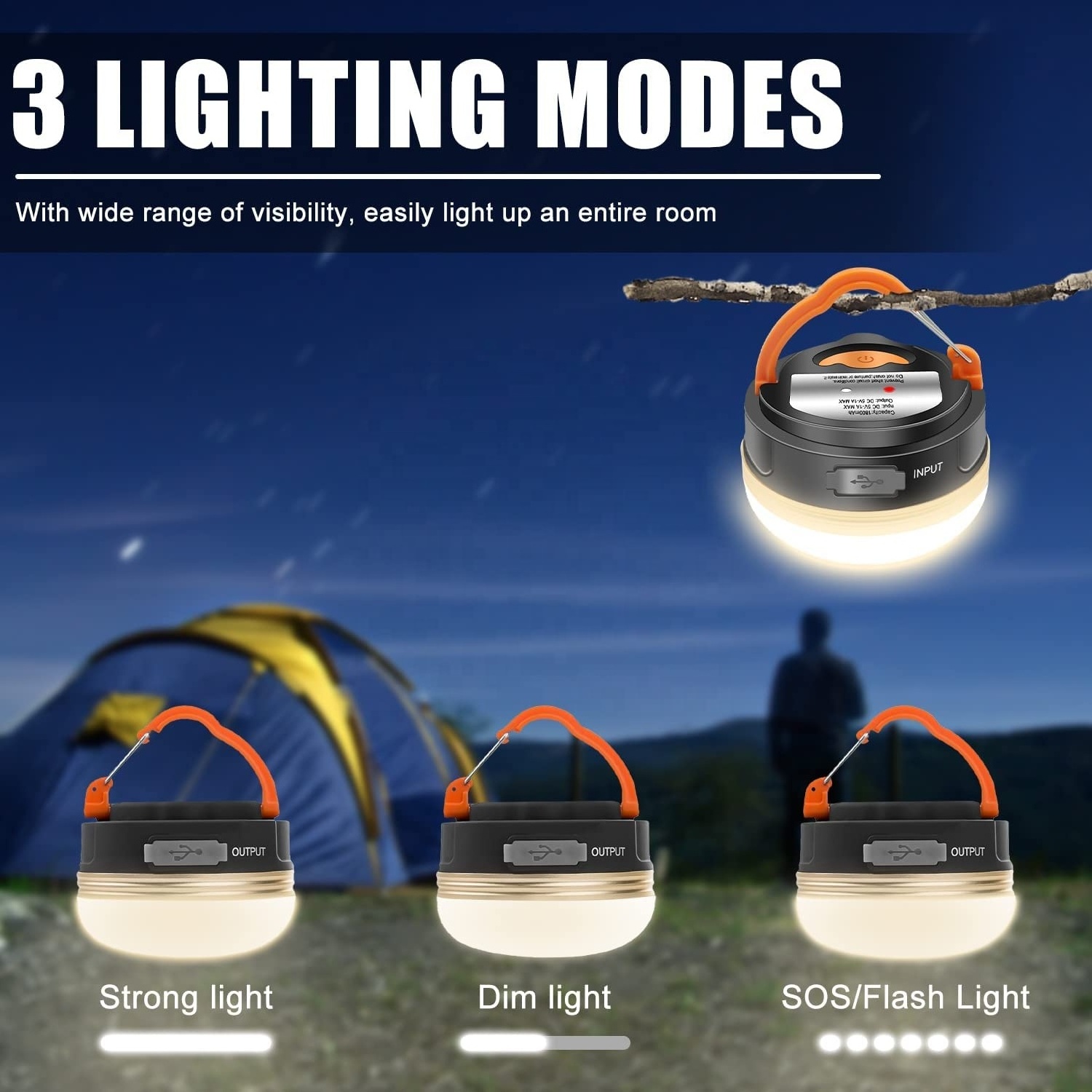 Wholesale LED Camping Lantern Outdoor Tent Lantern Light Portable Collapsible Hanging LED Lantern Manufactured