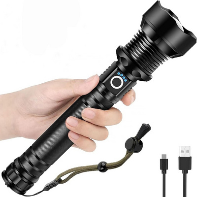 Rechargeable Led Flashlights 90000 High Lumens Super Bright Flashlight Zoomable Waterproof Powerful Handheld Flashlight Outdoor