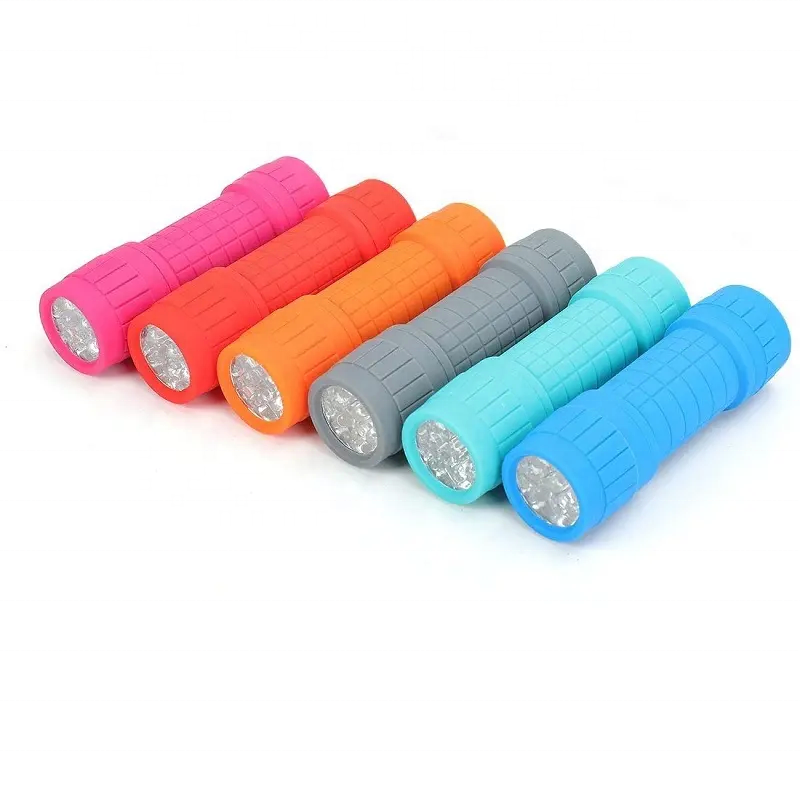 Mini Flashlight Set Colorful torch lights COB 9 LED EDC Flashlight Gifts Promotions