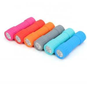 Mini Flashlight Set Colorful torch lights COB 9 LED EDC Flashlight Gifts Promotions