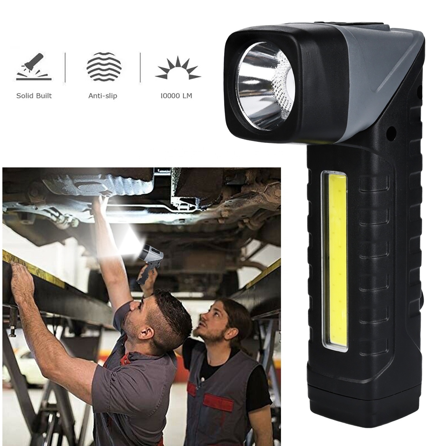 10000lm Swivel LED Worklight Flashlight Hand Work Light Lamp Portable Magnetic Cordless Inspection Light for car repair