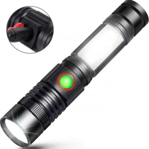 COB Flashlights Torches 18650 usb Rechargeable Led tactical torches Magnet Base LED work flashlight