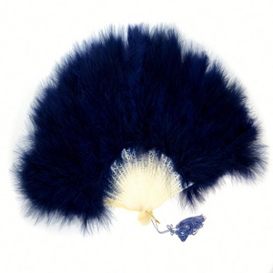 Eco-friendly DIY  Vintage Style Folding Handheld dancing Marabou Feather Fan Flapper Accessories for carnival party decoration