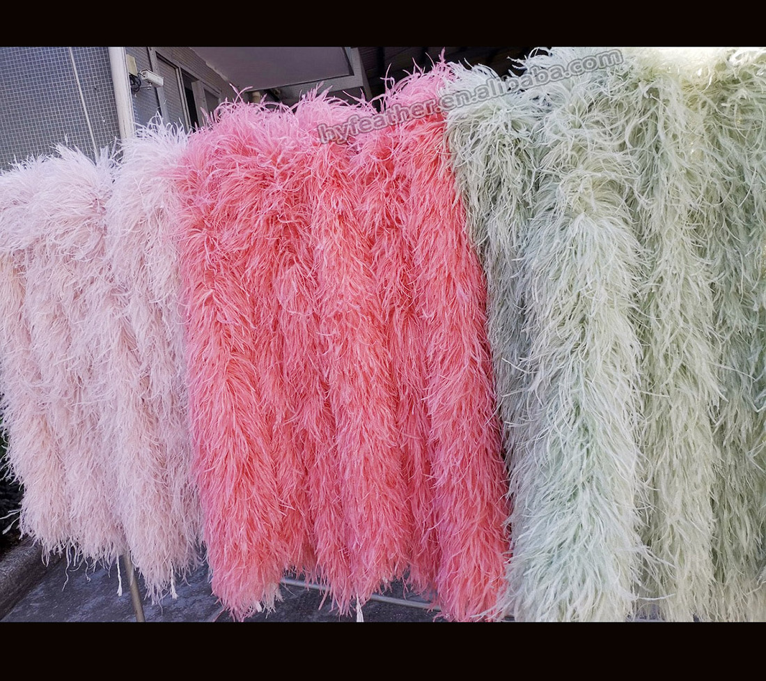 DIY Factory Wholesale b Cheap Curly marabou feather boa with ostrich 10 Ply Decoration Ostrich Boas for dress fabric