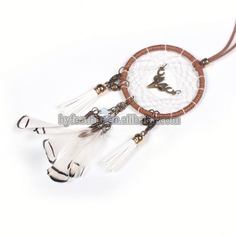 Eco-friendly DIY Wholesale white mini dreamcatcher diy making kit big with lights feather dream catcher for home decorations