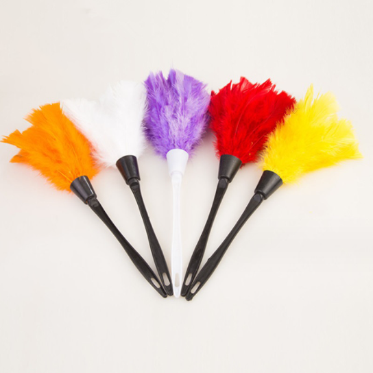 tiny feather duster black white mini handle Turkey marabou Flats Duster pink Cleaner Brush for home clean