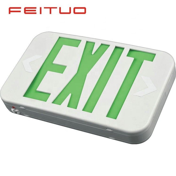 Made by FEITUO Factory high quality battery pack exit sign wall mounted