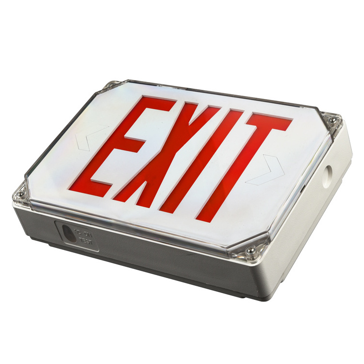 Made by FEITUO Outdoor UL listed Wet Location single face emergency light exit sign with battery backup- JLWPEE1RW