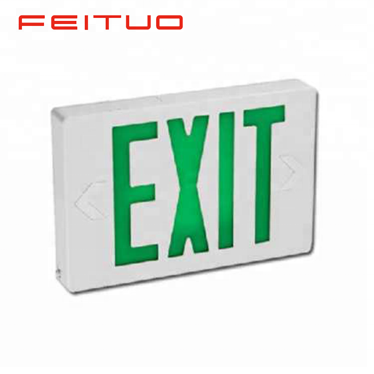 Made by FEITUO LED exit emergency light UL exit sign  with battery backup