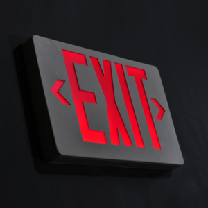 Made by FEITUO Escape sign- Slim 6 Inch UL Approved  fire resistant RED EXIT SIGN JLEED2RWEM