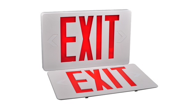 Made by FEITUO Escape sign- Slim 6 Inch UL Approved  fire resistant RED EXIT SIGN JLEED2RWEM