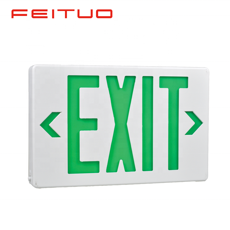 Made by FEITUO wall mounted emergency led exit signs with battery