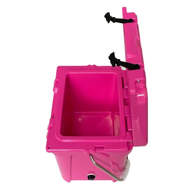 China Factory manufacture OEM cheap price plastic rotomolded pink wholesale ice chest cooler box for outdoor camping