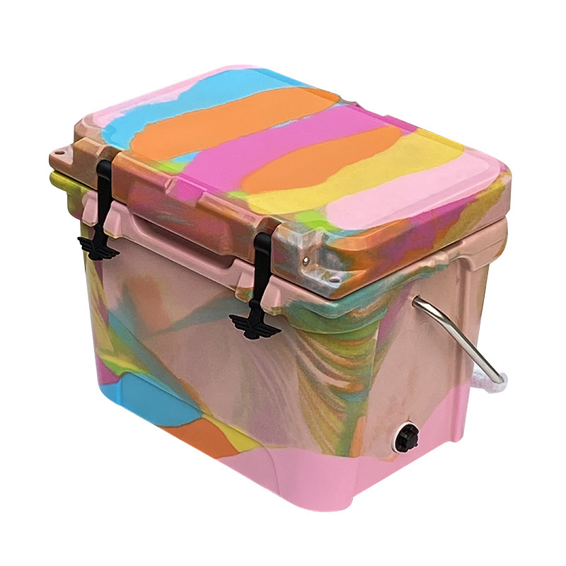 China Factory manufacture OEM cheap price plastic rotomolded pink wholesale ice chest cooler box for outdoor camping