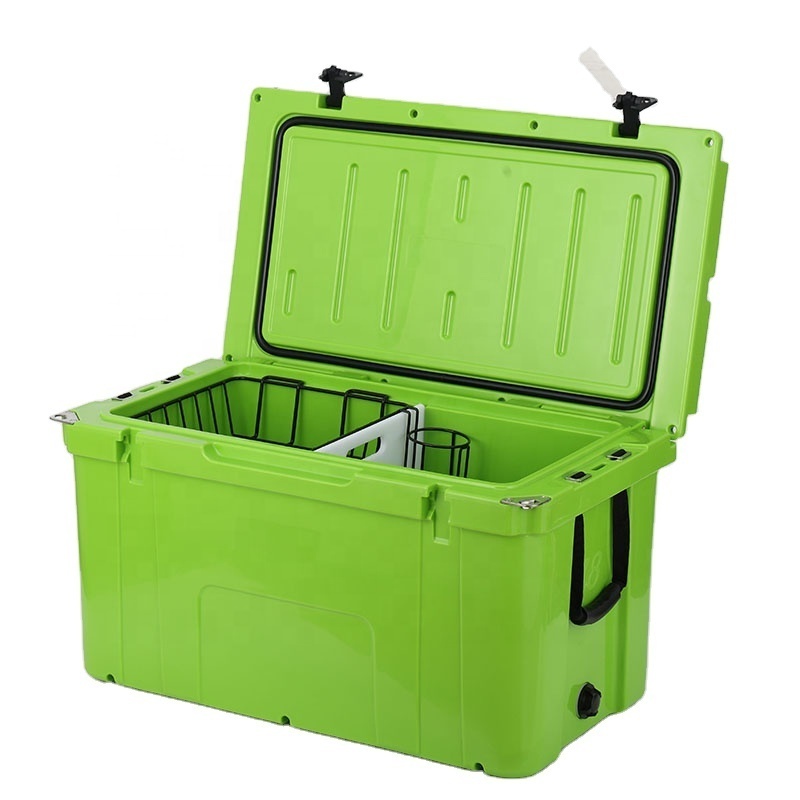 Heavy duty 78 Liter large fish Plastic insulated trolley chilly bin