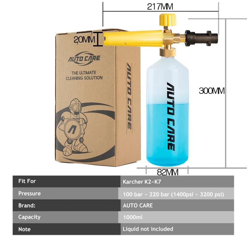 AUTOCARE 1L Snow Foam Lance Soap Foamer Sprayer Foam Generator Foam Gun for Karcher K2 K3 K4 K5 K6 High Pressure Car Washer Auto