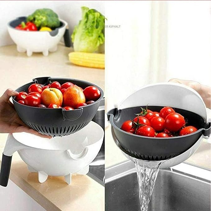 Multifunction  Rotate Vegetable Cutter with Drain Basket Large Capacity Vegetables Chopper Veggie Shredder Grater