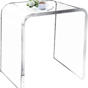 Acrylic table Clear Acrylic Vanity Bathroom Side Table, U-Shaped Nightstand Table