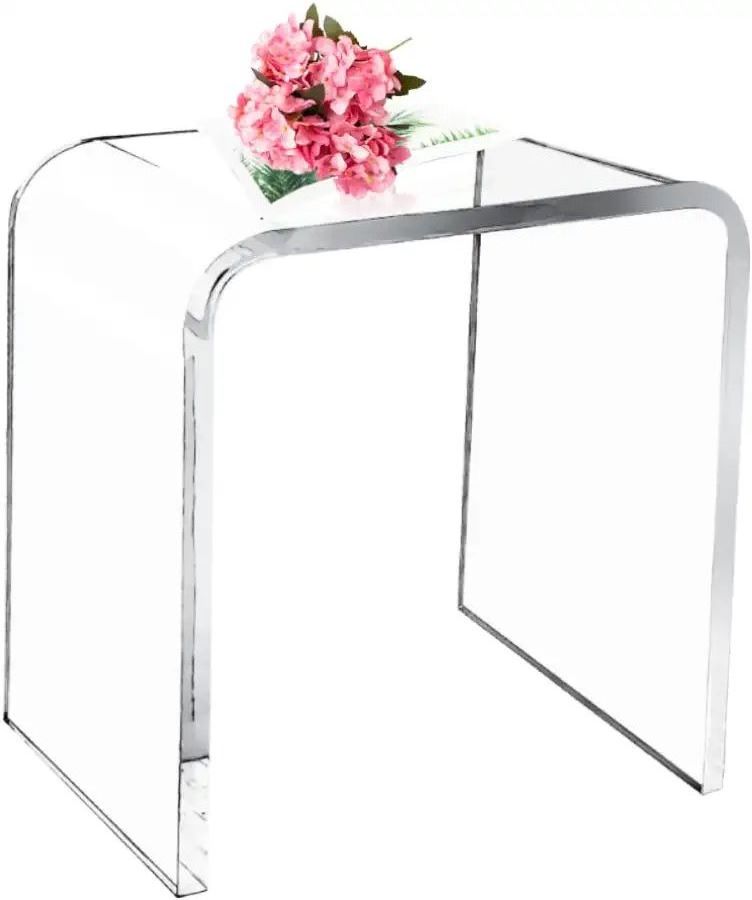 Acrylic table Clear Acrylic Vanity Bathroom Side Table, U-Shaped Nightstand Table