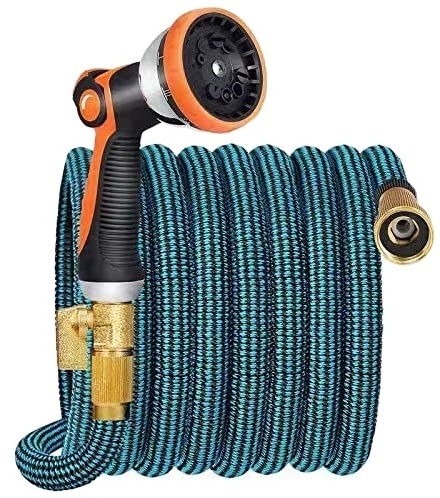 Finesource Magic Flexible Water 50 Ft Pressure Washer Fitting Expandable Garden Hose 3/4 Solid Brass For Car Washing