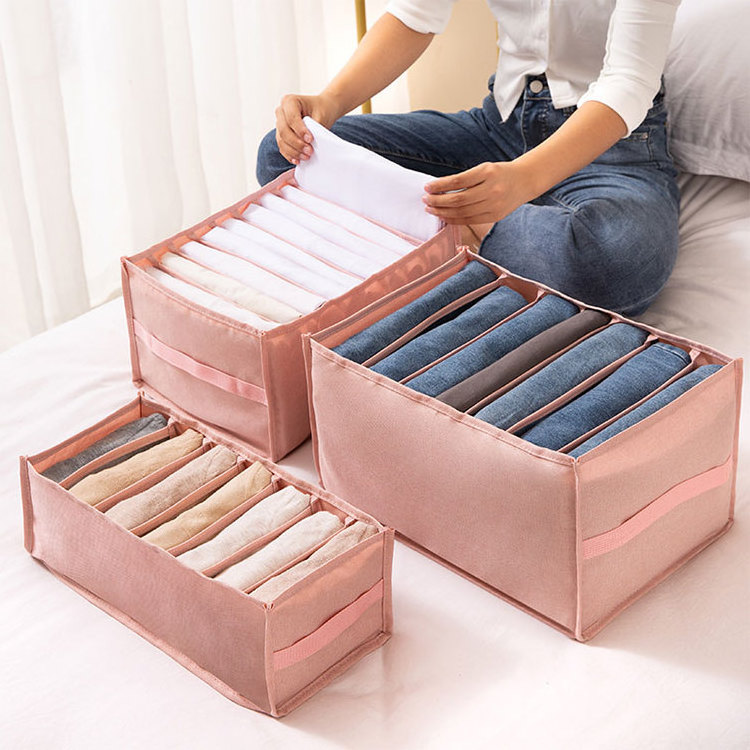 3 Pcs Wardrobe Organizer Set Fabric Closet Organizers and Foldable Storage Boxes for Clothes