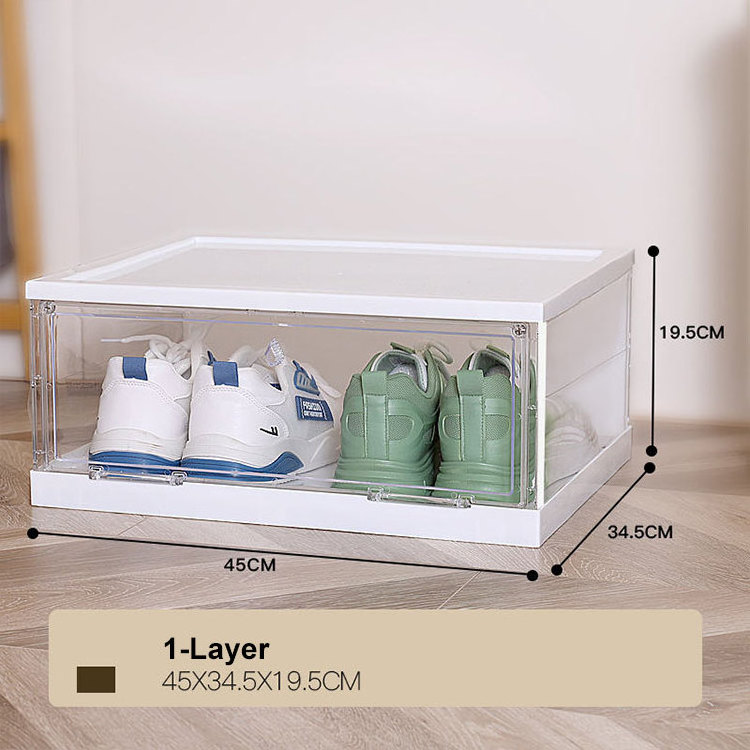 Installation-free Collapsable Shoe Rack Storage Organizer Space-saving Folding Shoe Racks Cabinet Plastic Customized Logo Modern