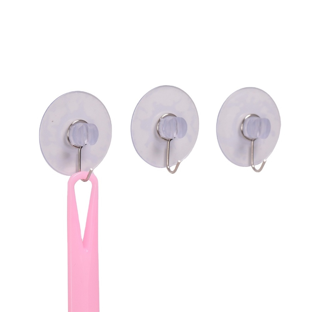 Top fashion hooks & rails  stick on wall adhesive transparent hanger camping  suction cup sucker wall hooks