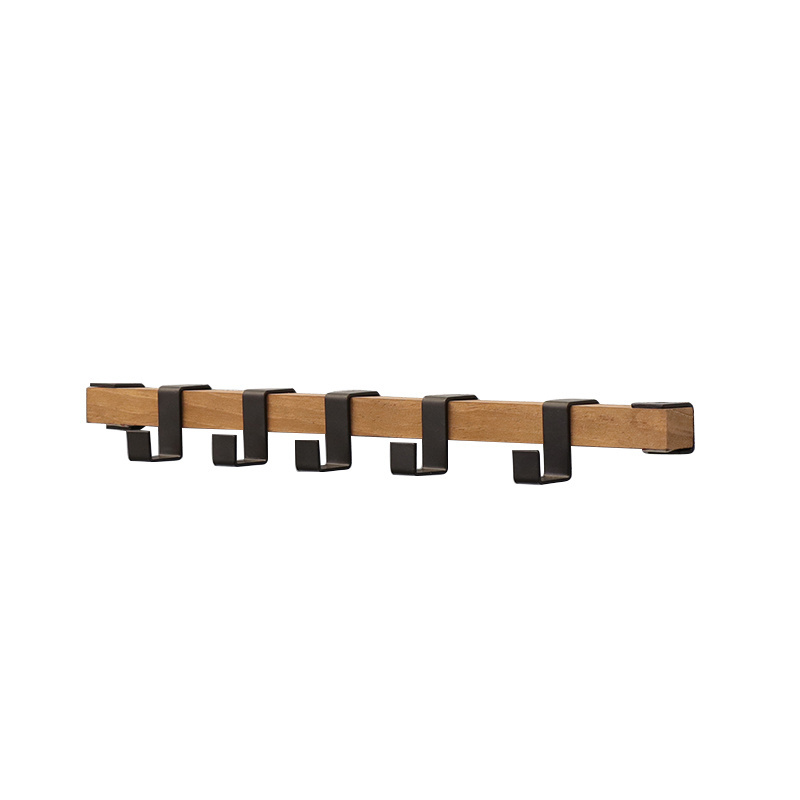 Best Sale Wooden Movable Wall Hooks & Coat Racks Clothes Hanger Hooks Living Room Iron 5 Hook Rack