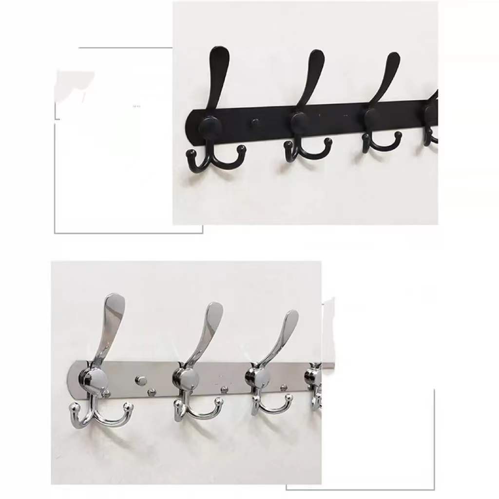 Wall Mounted Coat Rack Five Heavy Duty stainless steel  Hooks for Jacket Coat Hat in Mudroom Entryway