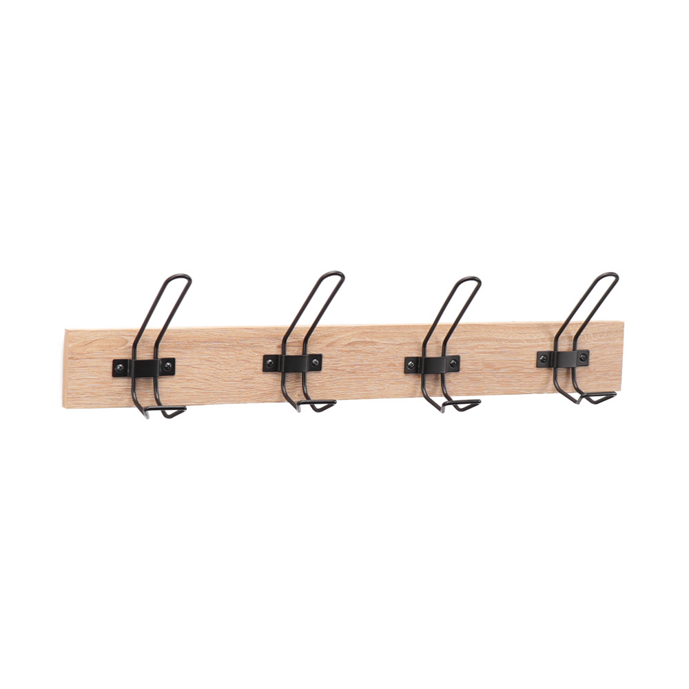 Good Selling Factory Farmhouse Rustic Clothes Wood Wall-mounted Coat Rack For Hanging Hooks