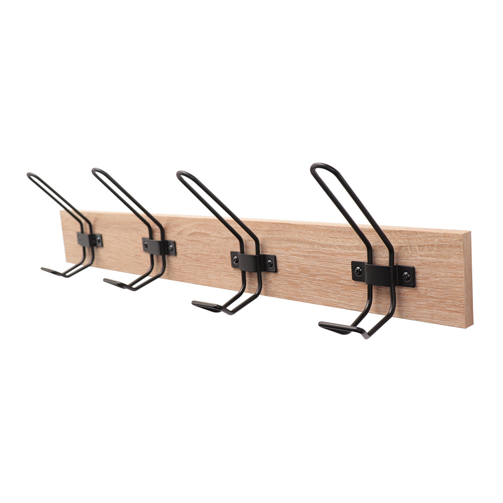 Good Selling Factory Farmhouse Rustic Clothes Wood Wall-mounted Coat Rack For Hanging Hooks