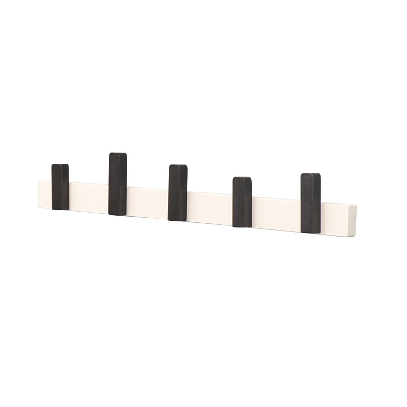 Top Sale Wall Mounted White Plate Black Hooks Living Room Decoration Wooden Piano Shape Coat Racks With 5 Pegs