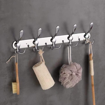 Wall Mounted Coat Rack Five Heavy Duty stainless steel  Hooks for Jacket Coat Hat in Mudroom Entryway