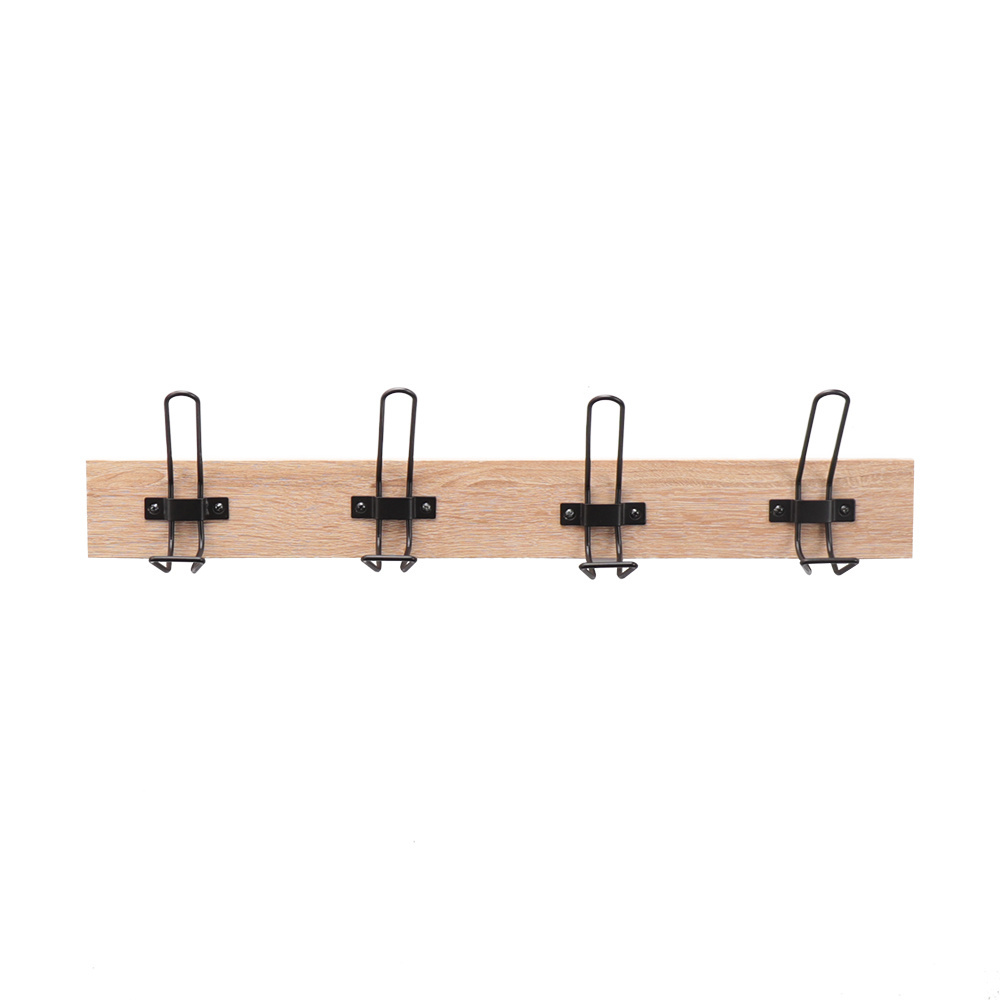 Good Selling Factory Farmhouse Rustic Clothes Wood Wall-mounted Coat Rack For Hanging Hooks