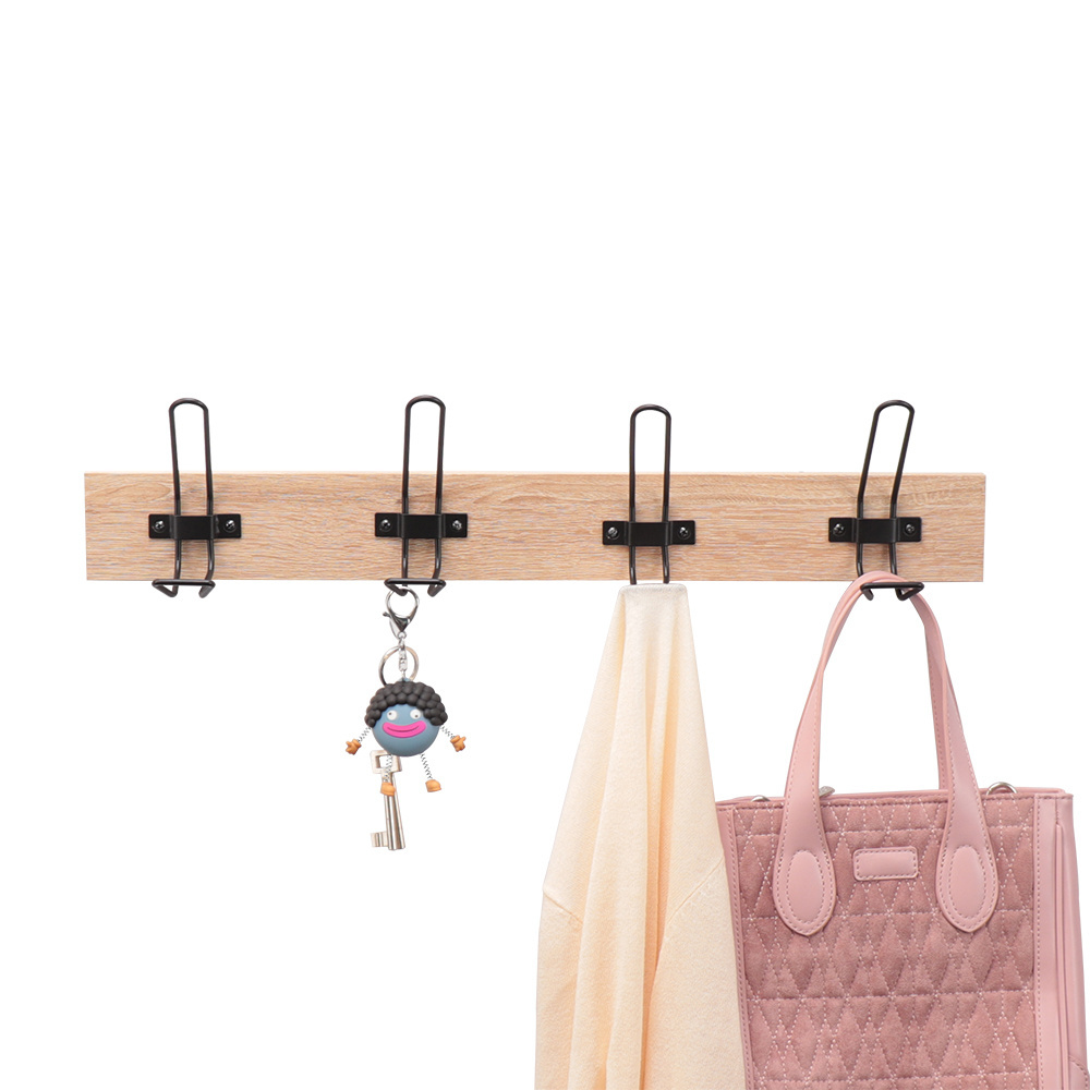 Good Selling Factory Farmhouse Rustic Clothes Wood Wall-mounted Coat Rack For Hanging Hooks