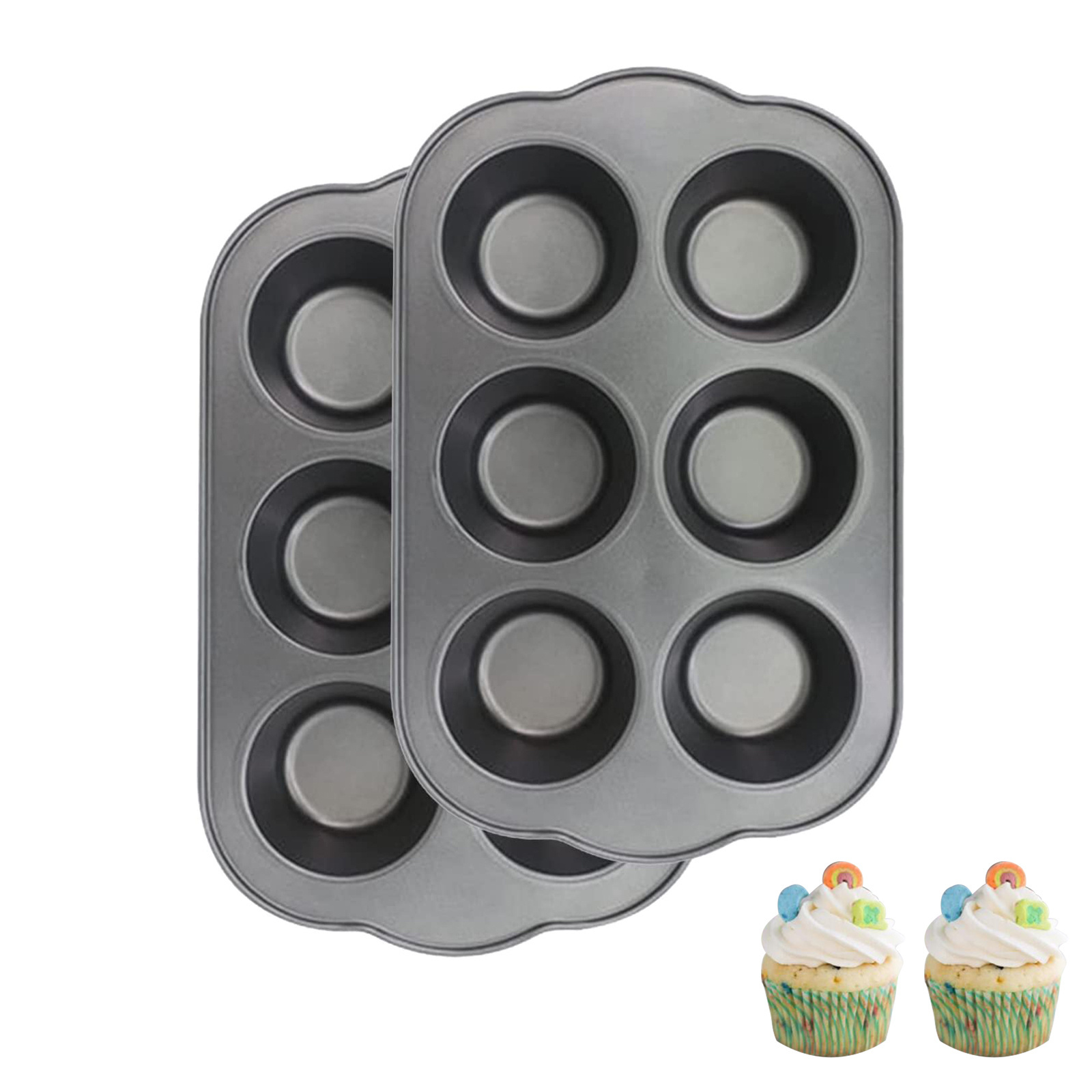 nonstick small carbon steel roasting kitchen bakeware 6 cup muffin tray bread baking pan mini cake pan