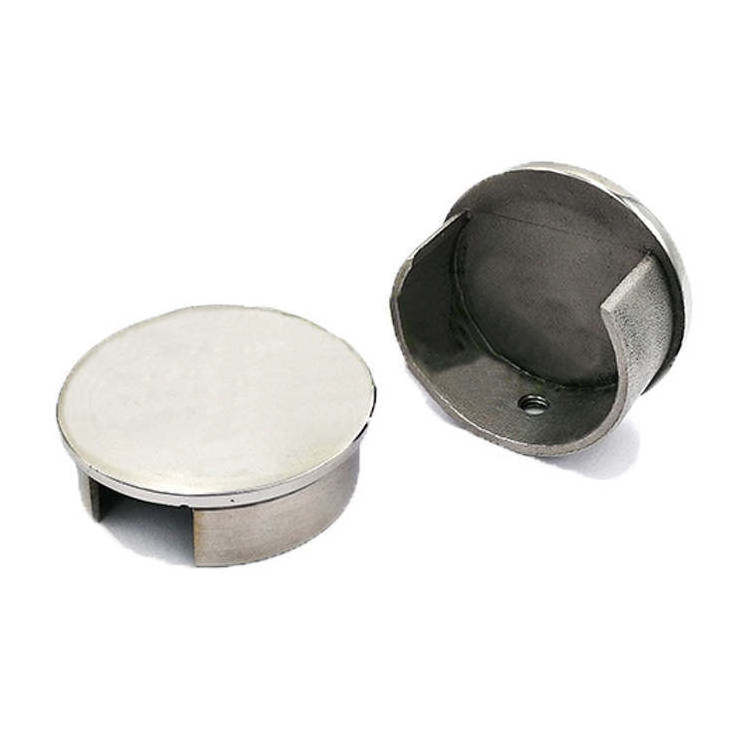 Steel Stair Cap Handrail Tube Round End Caps For Glass Frameless Balcony Railing Staircase Accessories