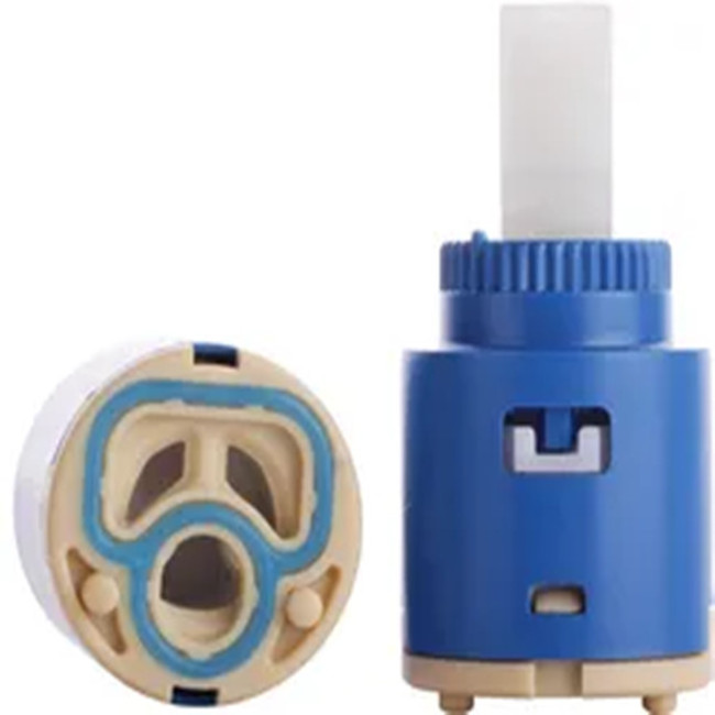 Ceramic Disc Cartridge, 35/40mm Water Mixer Tap Inner Control Faucet Valve PP Plastic Blue Practical for Kitchen