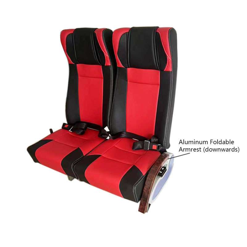 2023 new arrival stitching color pattern back reclining passenger seat with aluminum armrest for bus or marine boat