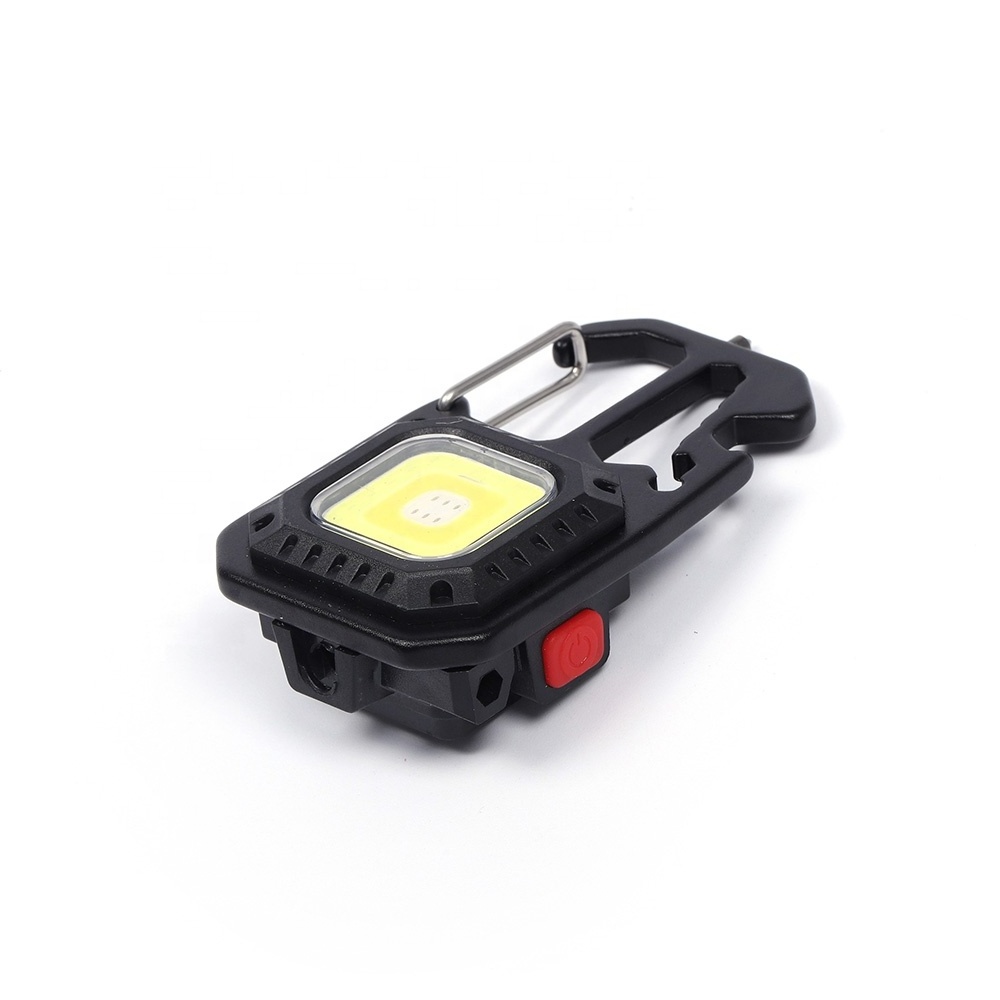 Super Bright Rechargeable Pocket Led Light Multifunctional Emergency Cob Keychain Work Light For Outdoor Camping