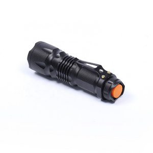 Zoom Outdoor Mini Telescopic Flashlight Led  Pocket T6 Tactical Flashlight 5 Mode Dry Battery Powered Led Torch Light