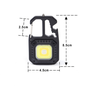 Super Bright Rechargeable Pocket Led Light Multifunctional Emergency Cob Keychain Work Light For Outdoor Camping