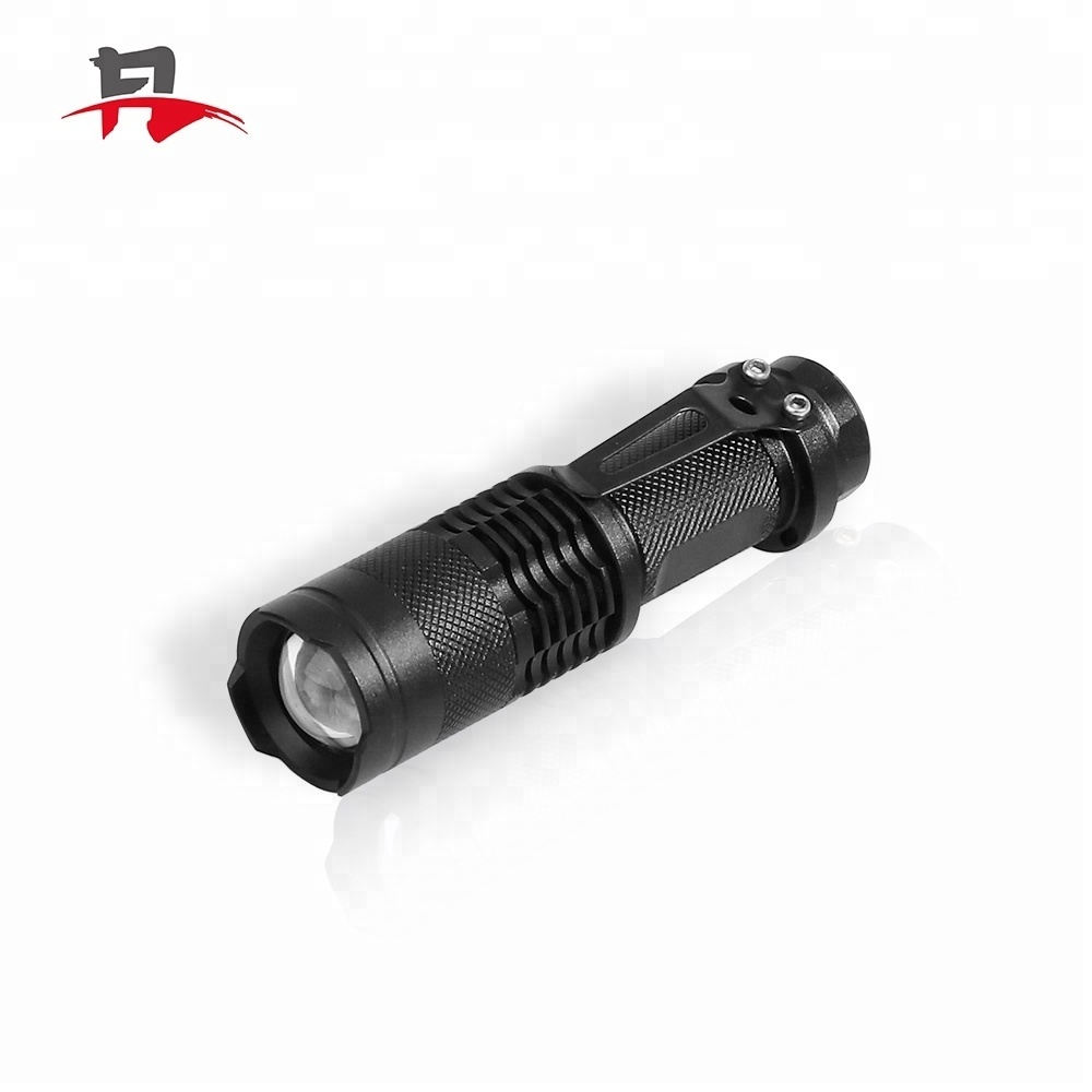 Customized High Power Waterproof Zoomable Mini Torch Powered Tactical Mini Led Flashlight with clip